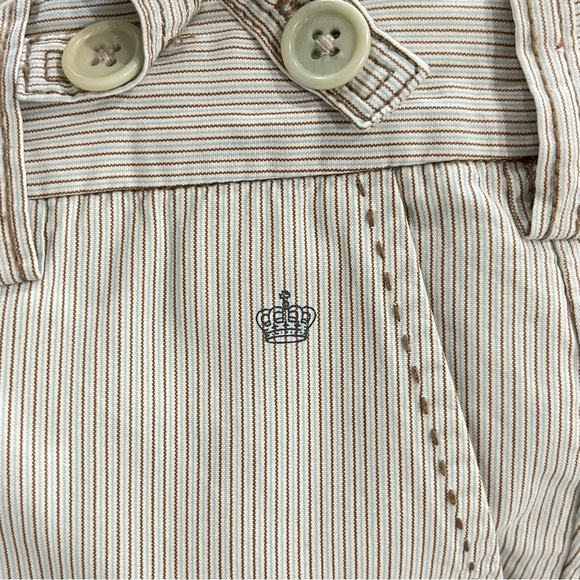 Trouser Pants by G1 Tailor Goods in Striped Green/White/Brown Sz 6 w/ Suspenders - Picture 7 of 8